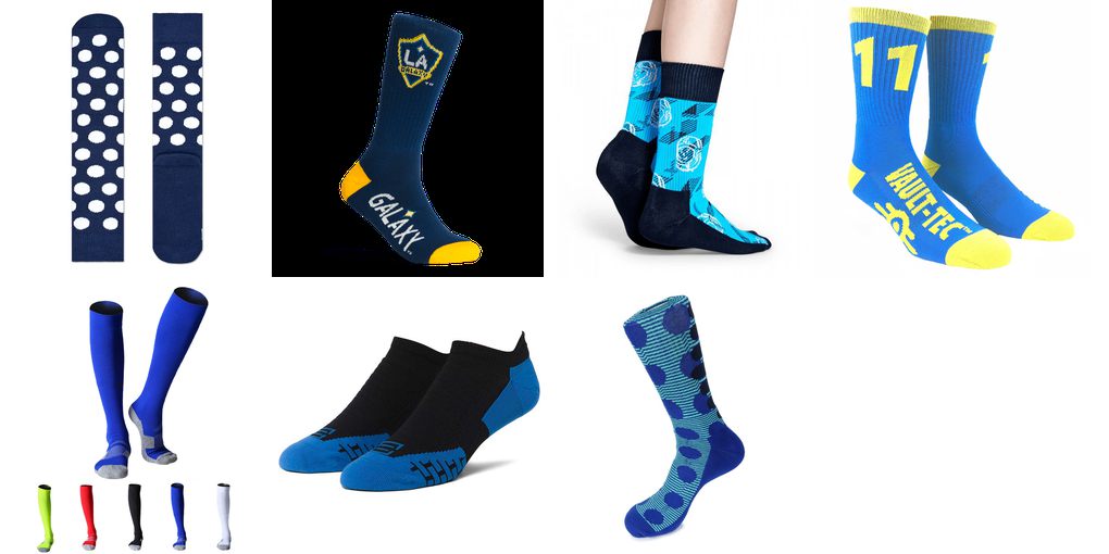 blue athletic socks